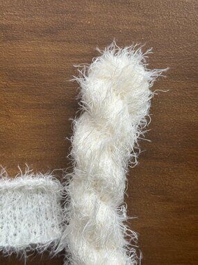 Rare Italian Mill Surplus 90% Mohair Feather Yarn | Pearl White | 50g
